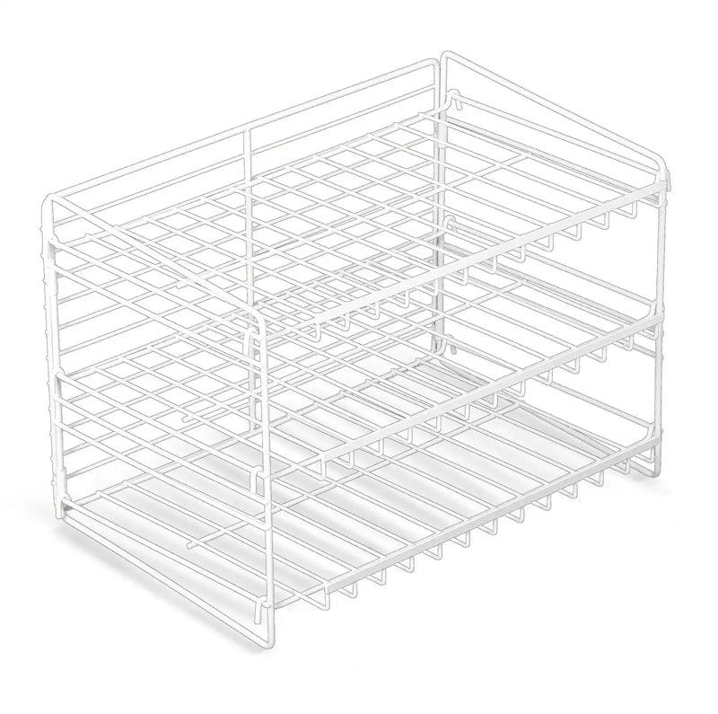 3-Tier Can Dispenser Rack Organizer Powder Coated Steel White