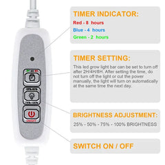 Indoor Led Grow Light USB Timer Phyto Lamp For Plants Dimmable LED Lamp Phytolamps Full Spectrum Hydroponics Growing Lamps