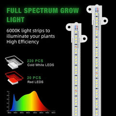 LED Plant Grow Light Strips Full Spectrum USB Auto ON/Off Timer 9 Dimmable Levels Sunlike Grow Lamp For Indoor Plants