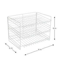 3-Tier Can Dispenser Rack Organizer Powder Coated Steel White